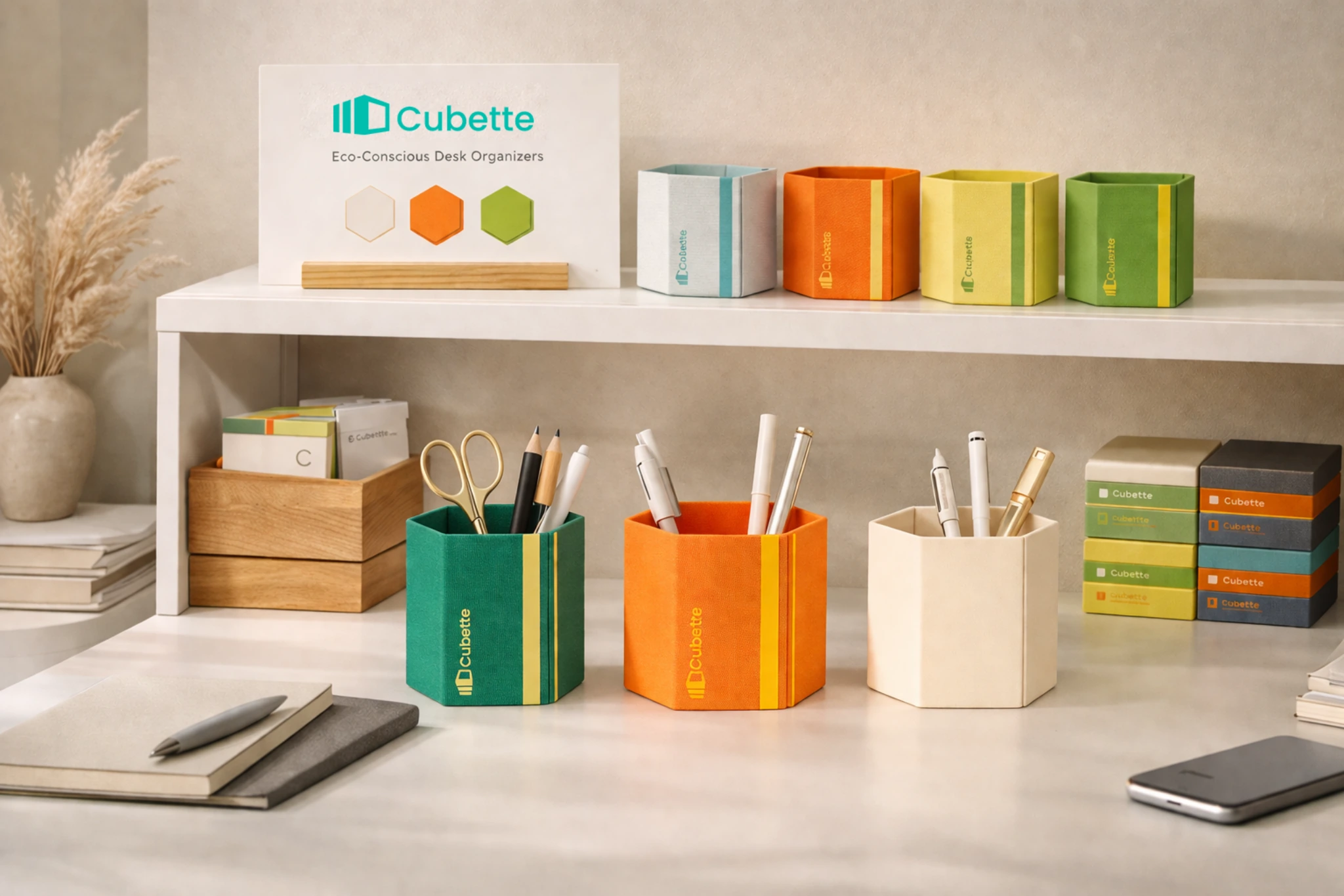 Cubette arranged on a curated retail shelf
